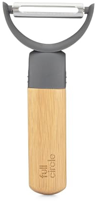 Full Circle Peel Good Collection Y Peeler – Bamboo and Stainless Steel Fruit and Vegetable Peeler – Removable Swivel Head - Kitchen Tool for Squash, Sweet Potatoes and More