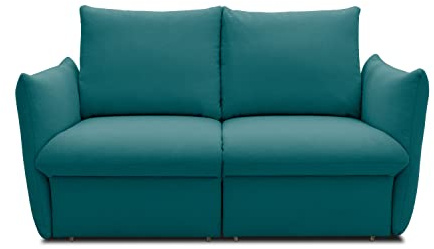 DOMO. collection Sofá Cloud Box de 2 plazas con función de Dormir y muelles con somier, sofá de 2 plazas con Funda de Cama, sofá Cama con somier, 180 x 97 x 100 cm, Turquesa