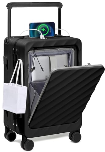 Sea choice Top Opening Suitcase with Laptop Compartment Suitcase Hard Shell PC Aluminum Frame Closure Travel Trolley Spinner Wheel TSA Lock