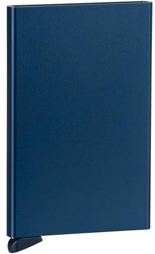 Secrid Card Protector Color Navy Kartenetui aus Aluminium für 4 Karten mit oder 6 Karten ohne Prägung, Maße: 10,2 x 6,3 x 0,8 cm, C-Navy