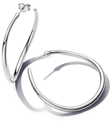 Pandora Essence Organisch Geformte 42 mm Offene Ohrringe us Sterling Silber, 293299C00