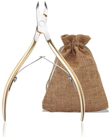 JDBlissful Cuticle Nipper, Stainless Steel Cuticle Nipper with Travel Pouch, Sharp and Professional Cuticle Nipper for Removing Excess Cuticles from Fingers and Toes (Gold)