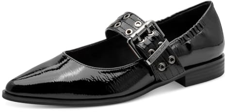 MARCO TOZZI Women's 2-22128-45 Ballerina Shoes, Black (Black Patent), 7 UK