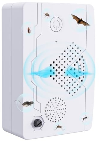 Ultrasonic Mouse Bat Repellent Devices, Adjustable Mode Pest Bat Repeller and Roach Killer, Rodent, Cat Repellent for House Indoor and Outdoor, Keep Bird Away, Ultrasonic Insect Deterrent