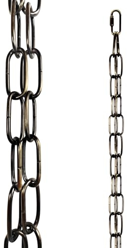 LOFIR 16.5 FT Matte Bronze-Colored Rain Chain with Hooks - Rain Chains for Outside - Adjustable Rain Catcher Chains with Bell for Eaves Drainage - Easy Install Bronze-Colored (Diameter 3mm)
