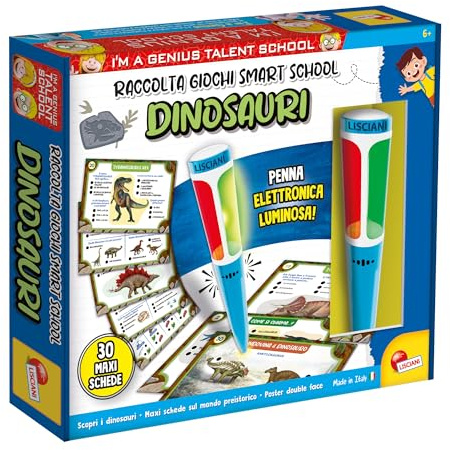 Lisciani Jeux- I'm a Genius Collection Jeux Smart School Dinosaures, 113866