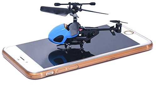 Micro RC Helicopter 2CH Remote Control Mini Aircraft Radio Channel Toy for Kids Adults Indoor Outdoor Flying (Blue, One Size)