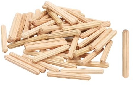 sourcing map Perni di tasselli in legno da 4 mm x 30 mm, per lavori artigianali, mobili, fai da te, legno duro, conteggio 50