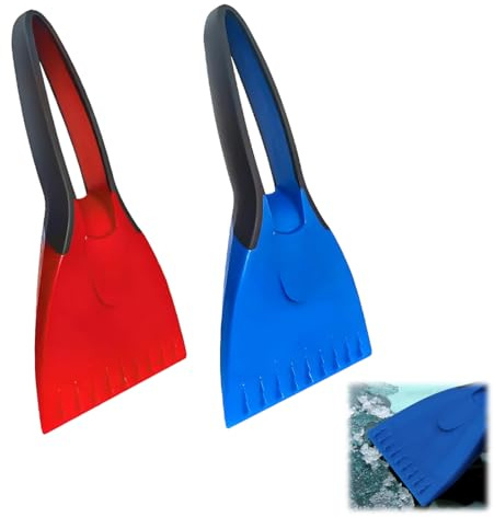 ZORVYN Raspador Profesional para Parabrisas de Coche, 2 Piezas, Eficiente y Seguro, Mango Ergonómico Ultra Suave de EVA, Material de PC Reforzado, para Eliminar Hielo, Nieve y Escarcha