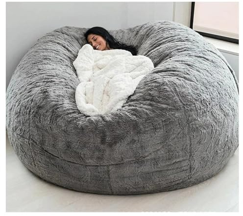 Fodera per poltrona a sacco da 5/6/7 piedi per adulti e bambini senza imbottitura, fodera imbottita gigante, morbida e confortevole, per camera da letto e soggiorno