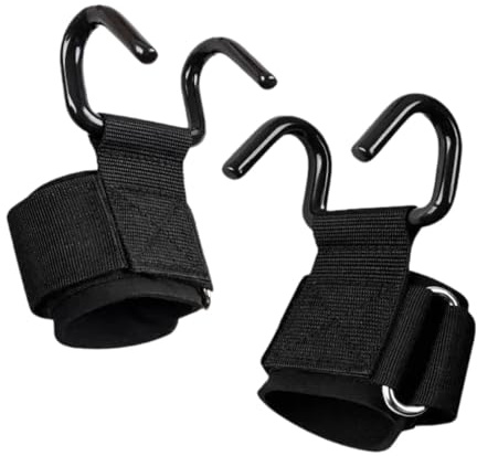perfk 2 Ganchos para Levantamiento de Pesas, Protectores de muñeca, Accesorios de Fitness, Agarre para Levantamiento de Pesas, Correa de muñeca para