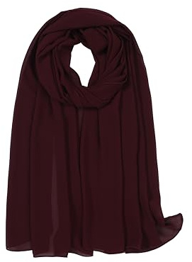 Louisabelle Premium Pearl Chiffon Scarf - Lightweight Soft Draping Georgette Hijab Elegant Plain Fashion Scarf for Women 70x180CM