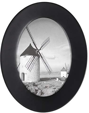 Malden International Designs Classic Oval Black Wood Picture Frame, 5x7, Black