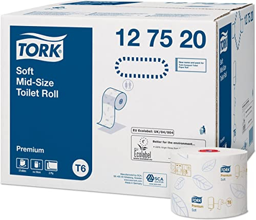 TORK 127520 Soft Toilet Roll, Mid-Size (Pack of 27)