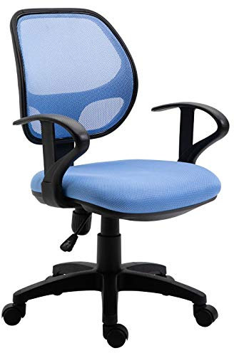 IDIMEX Kinderdrehstuhl COOL höhenverstellbar & Schwenkfunktion in Hellblau mit bequemen Armlehnen und Wippmechanik inklusive atmungsaktivem Netzbezug [max. Belastbarkeit 100 kg]