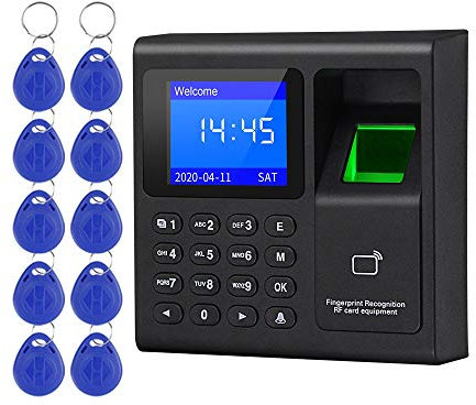 LIBO Intelligente biometrische Fingerabdruck Zeiterfassung Maschine Zeituhr Recorder Mitarbeiter Check-in Gerät Zugangskontrolle Tastatur mit RFID Schlüsselanhänger