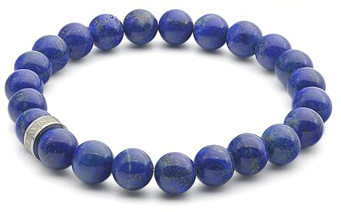 LAVISA Edelstein Armband - Echte Naturstein Perlen | Kristalle, Heilsteine | Onesize Unisex (Lapislazuli 8mm)