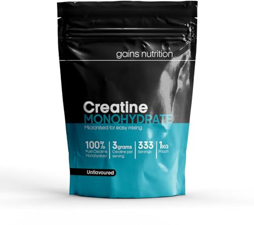 GN Creatina en Polvo | 1kg de Monohidrato de Creatina en Polvo de Alta Potencia - 3g de Creatine por Porción | Creatine Monohidratada Sin Saborizantes ni Rellenos | Sin OGM y Sin Gluten