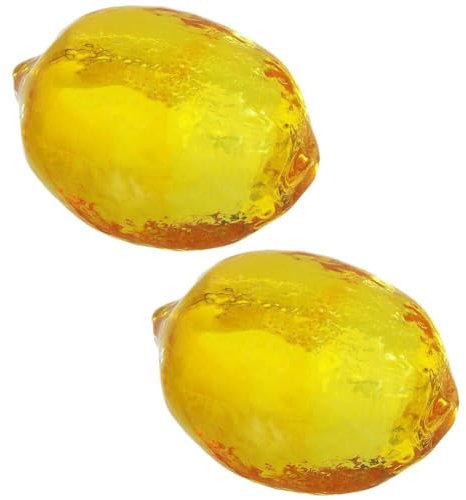 Lipfer Crystal Lemon Collectible Figurines Paperweight Glass Fruit Figurine Centerpiece Ornaments Home Decor Gift for Christmas Day, Birthday