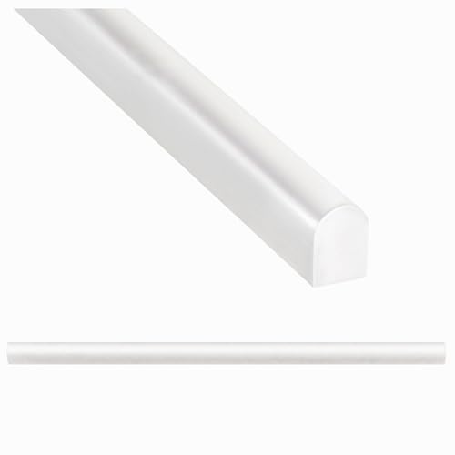 (Förpackning med 5) Nichetiles trendig ljus vit 1,5 cm. 30 cm. Gjuten sten penna bullnose kant vägg kakel trim