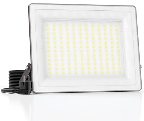 AIUTEY Faretto LED 80W con Vetro Smerigliato per Luce Soffusa, 8000LM, IP66 Impermeabile, 6500K, Luce di Sicurezza Esterna per Cortile Stadio Prato