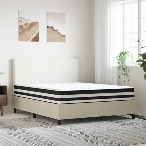 Gecheer 160x200cm Medium Firm Pocket Spring Mattress with 7-Zone Support - White, Grey, Black Mattress Model372922