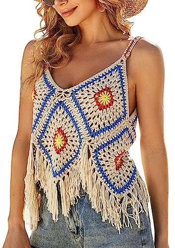 HINAYOSAN Cami-topp för kvinnor all-matchande virkade tankar urholkade linnen trim push-up bikini damlinnen urholkade beskära virkad strandtäckning