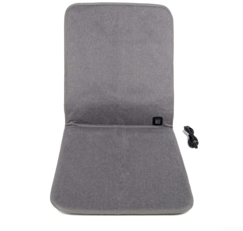 Gdfnmogo Manta térmica eléctrica USB, 5 V, 2 A, 10 W, almohadilla térmica portátil con 3 modos, calor rápido para silla, sofá, cama, uso en casa, oficina, viajes, 43 x 90 cm, gris