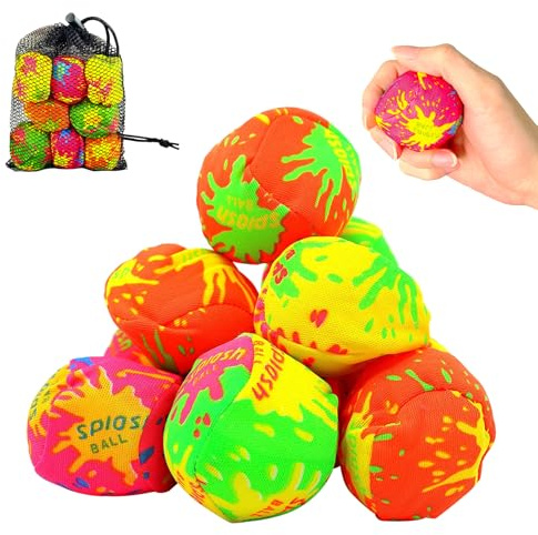 Lot de 8 balles de saut à eau, balle anti-éclaboussures, balle de saut à l'eau, balle amusante, parfaite pour les activités aquatiques en plein air, la plage à la piscine, les cadeaux de fête, les jeu