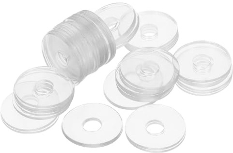 RUNROTOO Arandelas Transparentes para Tornillos 50 Unidades Juntas Planas de Vinilo para Manijas de Ducha Accesorios de Baño y Reparación Multiusos 0,79 Pulgadas