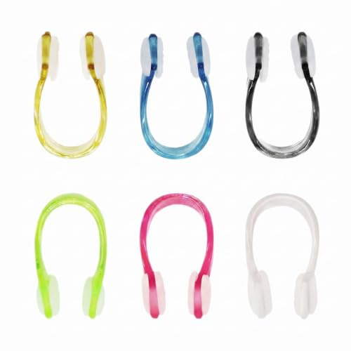 Lot de 6 Pinces Nez Natation Adulte Enfant, Clip Nasal avec Boîte en PC