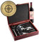 AMAVEL Sommelier Set mit 10 Wein-Accessoires, Geschenkbox aus Holz mit Plakette und Personalisierter Kompass-Gravur, Geschenkidee für Weinliebhaber