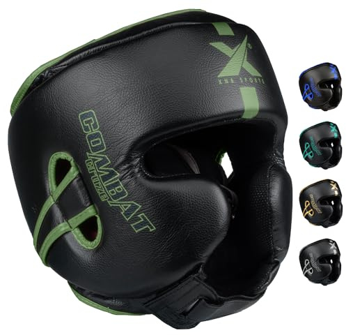 XN8 Boxing Headguard for MMA Training Sparring, Head Guards for Cheeks, Forehead, Full Face and Ear Protection, Muay Thai, Karate, Taekwondo, Kickboxing Head Guards Helmet with Padded Cheek, Chin