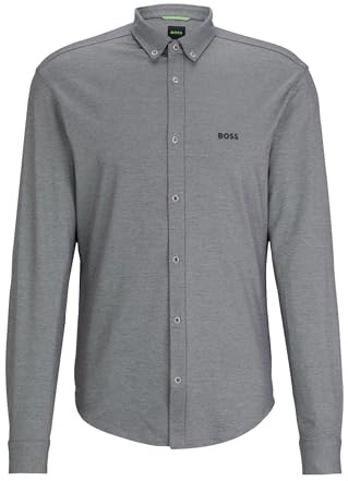 BOSS Hommes BIADO R Chemise Regular Fit en Jersey de Coton à Pointes boutonnées