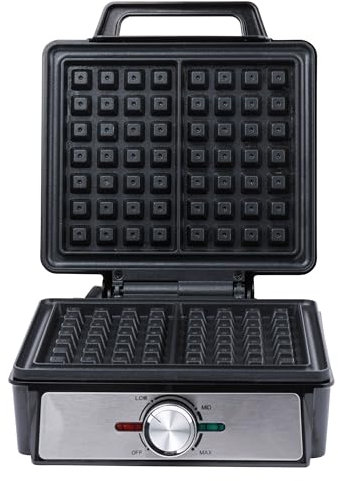 Salter EK5848 Waffle Maker Machine – Non-Stick Dual Waffle Iron Plates, Deep Fill Belgian & American Waffle Machine, Adjustable Temperature Control, Cool Touch Handle, Savoury Snacks & Desserts, 1600W