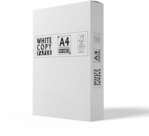 PRAIMA A4 Printer Paper, White, 500 Sheets, Multipurpose Copy Paper Compatible with Inkjet & Laser Printers, Jam-Free, Smooth Finish, Perfect for Home & Office Use, Printing and Copying (1 Ream)