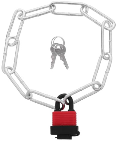 Toddmomy Cadena de Seguridad para Bicicleta - 0,5 m - Cadena de Seguridad para Motocicleta - Candado antirrobo para Bicicleta, Motocicleta, Scooter, Puerta, portón, Valla
