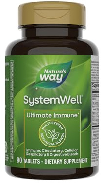 Nature's Way Systemwell Ultimate Immune* with Vitamins C, A, D, Zinc, and Selenium, Multi-System Botanical Blends Including Immune, Respiratory, Digestive & Circulatory, 90 Tablets