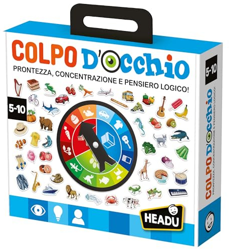 HEADU - Colpo d’Occhio - Prontezza, Concentrazione e Pensiero Logico | Gioco da Tavolo Bambini 5 6 7 8 9 10 Anni, Gioco Educativo Divertente e Didattico, Regalo Bambino Regalo Bambina, Giochi Autismo