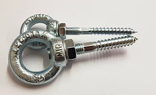 M8 M10 Double Ended Metal to Wood Screw Dowel Bolt with Eye Nut Female Washer (Eye Nut Size/Screw Size: M8 / M8 x 60mm)