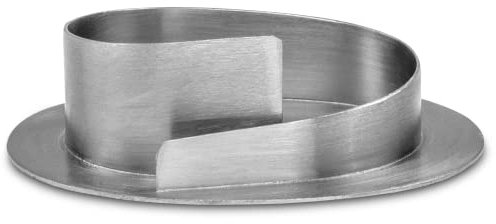WikaKerzen Ljusstake oval för ljus – ljusstake av guld och silver borstad mässing – ljushållare för bröllop, nattvardsgång och dopljus (för ellips ljus 4,7 x 6,8 silver)