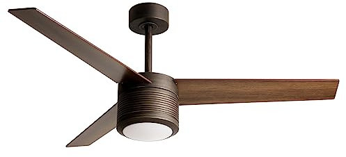 reiga 132cm Ceiling Fan with Lights and Remote Control, 3 Vintage Walnut Brown Blades, Summer and Winter Mode, Timer, Smart Alexa for Bedroom and Living Room
