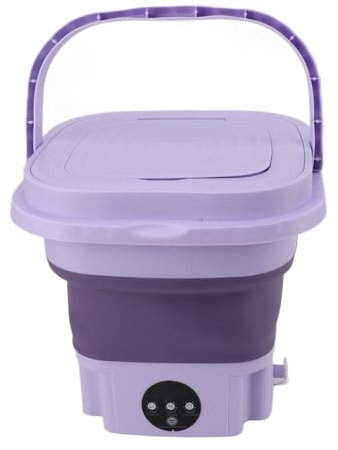 Haofy Machine à Laver Portative 11L ABS PP, Mini Lave-Seau Pliable Automatique avec Tuyau de Drainage pour Camping-Car, Voyage, Appartement, Lave-Linge Pliable (Prise UE)