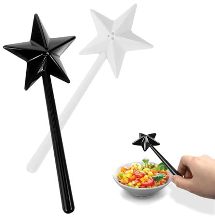 JINJUMEI 2 Pezzi Saliera e Pepiera Bacchetta Magica, Saliera e Pepiera da Tavola Dispenser Sale e Pepe Spezie Dispenser per Spezie con Fori per Decorazione da Tavolo, Forniture