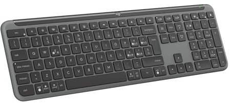 Logitech Signature Slim K950, Tastiera wireless, Design elegante, Switch tra Dispositivi, Digitazione silenziosa, Bluetooth, Windows, Mac, Chrome, Layout Italiano QWERTY, Grafite