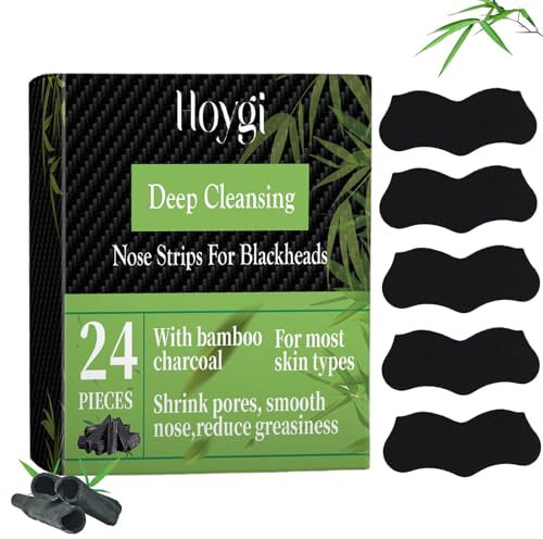 VEGCOO 96 Pièces Patch Point Noir Nez, Patch Nez Point Noir au Charbon de Bambou pour Nettoyer les Pores du Nez et Absorber les Points Noirs et les Impuretés