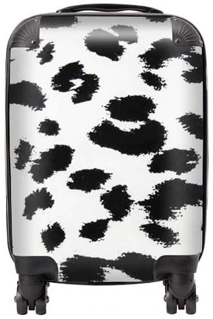 Warren Reed - Designer Black Leopard Print Suitcase – Lightweight Hard Case, TSA Lock, 4 Spinner Wheels