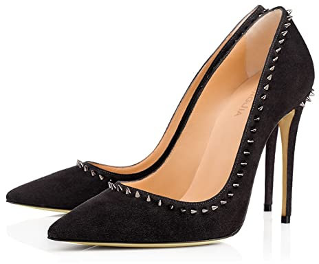 Klassische 4-Zoll-high-Heels für Damen, Nieten-Pumps mit Spitzen zehen, Stiletto-high-Heels, modische, Bequeme hochzeits-brautkleid-Heels-Schuhe Household faucets