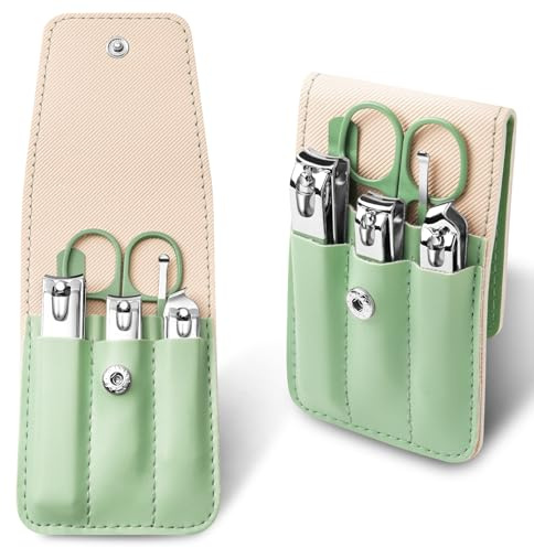 Manicure Kit Gifts for Women, Useful Nail Clipper Set, Christmas Small Gifts for Wife, Cute Stocking Stuffers for Teenage Daughter, Exquisite White Elephant Gifts for Adults (Green)