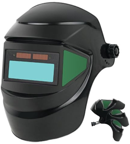 Casco da saldatura auto oscurante, copricapo per saldatura, caschi per saldatura regolabili, casco da saldatore a vista completa, protezione per gli occhi, cappuccio antipolvere per proteggere gli